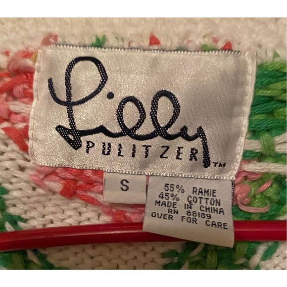 Vintage Lilly Pultizer Heavy Floral Sweater Cardigan sz Small - Picture 3 of 5